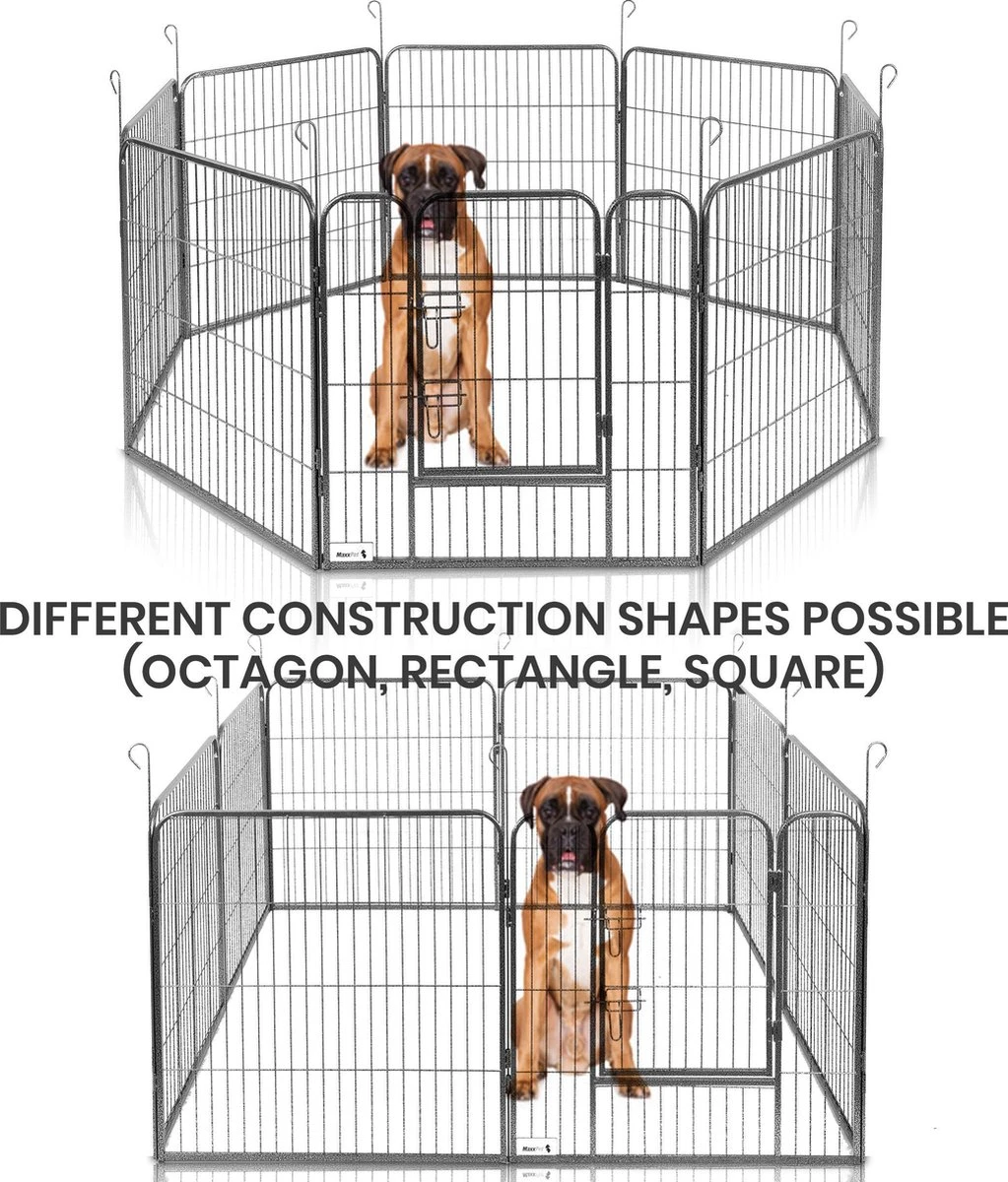 MaxxPet Puppyren - Hondenbench - Hondenren- Puppyren Met 8 Kennelpanelen - Staal -80 X 80 Cm Ø 210 Cm 6 MaxxPet Puppyren - Hondenbench - Hondenren- Puppyren Met 8 Kennelpanelen - Staal -80 X 80 Cm Ø 210 Cm - Afbeelding 6