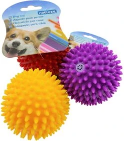 Nobleza Speelbal - Hondenspeelgoed - Piepspeelgoed - Apporteerspeelgoed - Hondenbal - Speelbal Hond - Bal Hond - Massagebal - Vinyl - 3 Stuks -Hondenbenodigdheden 1055x1200
