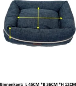 I-CiGO Homy Luxe - Hondenmand - In-kussen Dubbelzijdig Gebruik 70x60xH14cm/Blauw -Hondenbenodigdheden 1070x1200