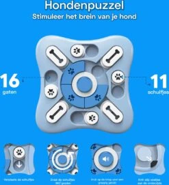Honden Speelgoed Intelligentie – Hondenpuzzel - Interactieve Training – Voorkomt Verveling – 16 Vakjes – 11 Verplaatsbare Schuifjes - Denkspelletjes Voor Honden - Anti Schrokbak Hond – LumifyMe -Hondenbenodigdheden 1098x1200 2