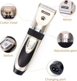 Nobleza B78 - Dieren Tondeuse Set - 4 Opzetkammen - Voor Huisdieren Katten & Honden - Draadloos -Hondenbenodigdheden 1141x1200