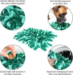 Bella & Balu Snuffelmat Voor Honden (45 X 30 Cm) - Het Snuffelmatten Dient Als Interactief Zoekspel, Bevordert Het Natuurlijk Zoeken Naar Voedsel En Traint De Reukzin Van Uw Hond (Groen) -Hondenbenodigdheden 1166x1200 6