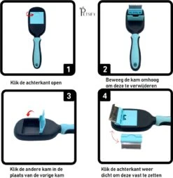 Petsify - Dierenborstel - Professionele 5 In 1 Hondenborstel - Voor Hond En Kat - Tweezijdig - Hondenkam - Kattenborstel - Kattenkam -Hondenbenodigdheden 1170x1200