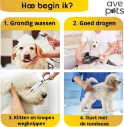 AVE Pets® Volledige Hondentondeuse Set Met Display - Draadloos Tondeuse - Scheerapparaat Voor Je Hond Of Kat - Huisdier Trimmer - Dierentondeuse - Dieren Verzorging -Hondenbenodigdheden 1171x1200