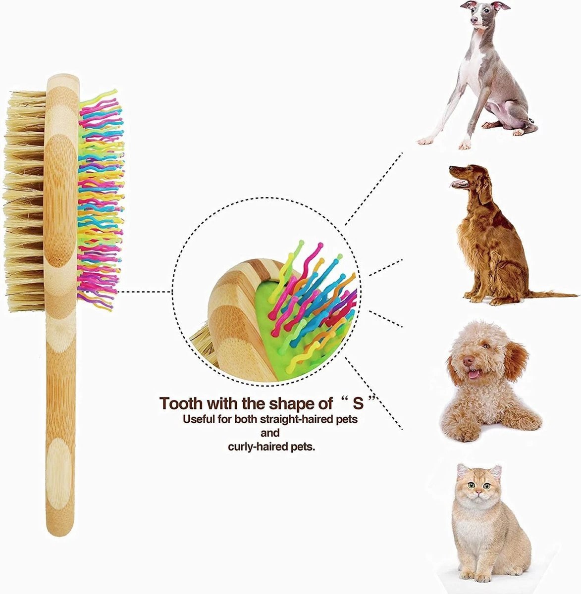 Betty's Dog Brush - Hondenborstel - Voor Elke Vacht Geschikt - Voor Glanzende Vacht - Ontklit En Verzorgt De Vacht 1 Betty's Dog Brush - Hondenborstel - Voor Elke Vacht Geschikt - Voor Glanzende Vacht - Ontklit En Verzorgt De Vacht