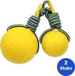 Leashr Honden Speelgoed - Bal Aan Touw - 2 Stuks - Touw - Koord - Kauwspeelgoed - Apporteer - Hond - 7 CM
