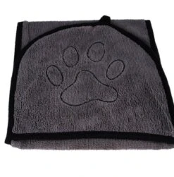 N4dogs – Hondenhanddoek – Honden Handdoek – Microvezel Handdoek – Handdoek Hond – Droogdoek Hond – Dierendeken – Sterk Absorberend – Handdoek Met Zakken - Grijs - 66 X 23 Cm -Hondenbenodigdheden 1183x1200 2