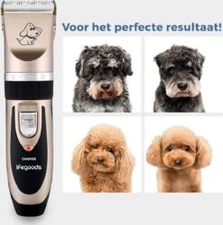 LifeGoods Hondentondeuse - Voor Katten En Honden - Complete Set - 5 Standen - Draadloos - Oplaadbaar - Goud/Zwart -Hondenbenodigdheden 1187x1200 5