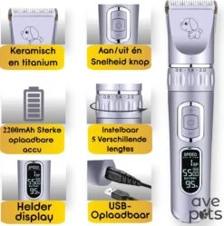 AVE Pets® Volledige Hondentondeuse Set Met Display - Draadloos Tondeuse - Scheerapparaat Voor Je Hond Of Kat - Huisdier Trimmer - Dierentondeuse - Dieren Verzorging -Hondenbenodigdheden 1189x1200 2