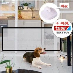 Merkloos ACE Pets – Oprolbaar Hondenrek Voor Binnen - Traphekje Hond Zonder Boren - Veiligheidshek Deurhekje - 180 X 72 Cm - Zwart -Hondenbenodigdheden 1190x1200 5