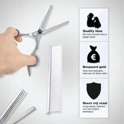 VoordeelShop 7-Delige Huisdier Knipset Met Etui - Trimmen Hond - Honden Schaar - Effileerschaar Hond - Huisdier Trimmer - Huisdier Knippen - Knipschaar Haar - Haar Schaar - Kapper - Kapperset - Scharenset -Hondenbenodigdheden 1198x1200 5