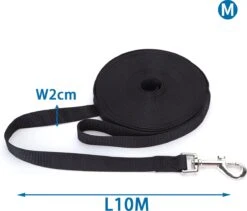 Nobleza Trainingslijn - Longeerlijn - Sleeplijn - Hondenlijn - Trainingslijn Hond - Speurlijn - 10 Meter - Zwart -Hondenbenodigdheden 1200x1026 4