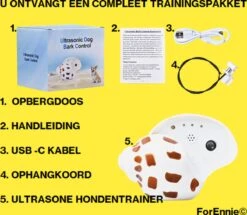 Merkloos Ultrasone Hondentrainer - Anti Blafapparaat | Anti Blaf Apparaat | Anti Blafband | Dierendag | Trainer | Design | Schelp | Retro | Blafband Voor Honden -Hondenbenodigdheden 1200x1046