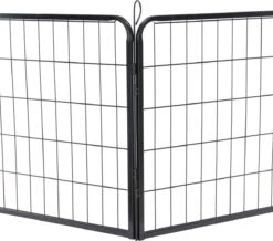 ACAZA Hondenren In 4 Panelen - Hondenkennel - Met Deur - 60 Cm Hoog - Zwart -Hondenbenodigdheden 1200x1061 3