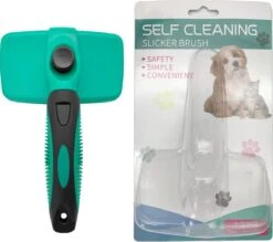 ElegaPet Hondenborstel Groen - Hondenhaar Verwijderen - Kat En Hondenkam - Slickerborstel Hond En Kat - Groomer - Ondervacht Kam Hond - Borstel Hond - Hondenborstel Langharig En Kortharig - Slickerborstel - Anti Klit/Knopen/Huidschilfers -Hondenbenodigdheden 1200x1062