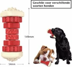 3-in-1 Hondenkauwbot - Gebitsverzorging - IQ Training - Voedsel Afgifte Functie - Geometrisch Ontwerp - Duurzaam & Milieuvriendelijk - Kauwbot - Honden - Hondenbot - Rood -Hondenbenodigdheden 1200x1114 11