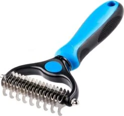 Merkloos 2 Zijdige Ondervacht Hondenkam - Hondenborstel Kortharig/Langharig - Kattenkam - Klittenkam Kat/Hond - Kattenborstel - 10 Cm.