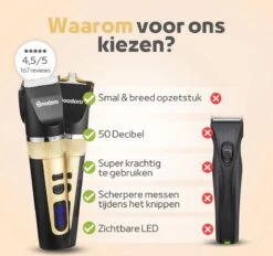 Woodoro Professionele 2-in-1 Hondentondeuse Voor Dikke Vacht – Draadloze Honden Tondeuse & Hondentrimmer – Stille Tondeuse Katten & Honden Trimset -Hondenbenodigdheden 1200x1126