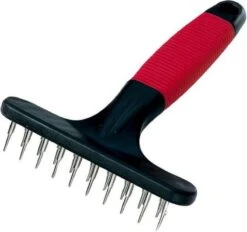 Ferplast Herderhark Dubbel - Hondenvachtborstel - 11x15.5 Cm Rood Zwart -Hondenbenodigdheden 1200x1128