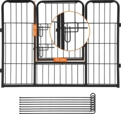 Transformeerbare Hondenren - Dieromheining Van 60 Cm Hoog En 210 Cm Diagonaal - Zwart -Hondenbenodigdheden 1200x1138 3