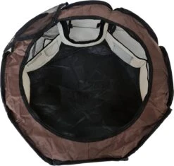 Dailyibed Opvouwbare Puppyren - Bruin - 115x115x58 Cm - Incl. Draagtas - Incl. Voederbak -Hondenbenodigdheden 1200x1140 11