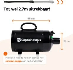 Captain Pup's Professionele Hondenföhn Met 4 Opzetstukken - Bijgeleverde Hondenborstel - Waterblazer Voor Honden - Zwart 15 Captain Pup's Professionele Hondenföhn Met 4 Opzetstukken - Bijgeleverde Hondenborstel - Waterblazer Voor Honden - Zwart -Hondenbenodigdheden 1200x1145