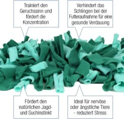 Bella & Balu Snuffelmat Voor Honden (45 X 30 Cm) - Het Snuffelmatten Dient Als Interactief Zoekspel, Bevordert Het Natuurlijk Zoeken Naar Voedsel En Traint De Reukzin Van Uw Hond (Groen) -Hondenbenodigdheden 1200x1150 6