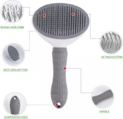 Lorell Pet Company Kattenborstel/Hondenborstel - Borstel Voor Langharig/kortharig -Hondenhaar En Kattenhaar Verwijderaar - Grijs -Hondenbenodigdheden 1200x1155 1