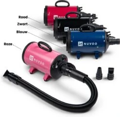 Nuvoo Professionele Hondenföhn / Waterblazer / Hondenborstel Met 3 Opzetstukken - Verstelbare Vermogen Tot 2200W - Warme / Koude Stand - Blauw -Hondenbenodigdheden 1200x1164 2