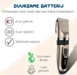 Pawwy Dieren Tondeuse Set Draadloos Voor Honden En Katten – Voor Dikke Vacht - Hondentondeuse – Hondentrimmer - Scheerapparaat - Goud -Hondenbenodigdheden 1200x1165 1
