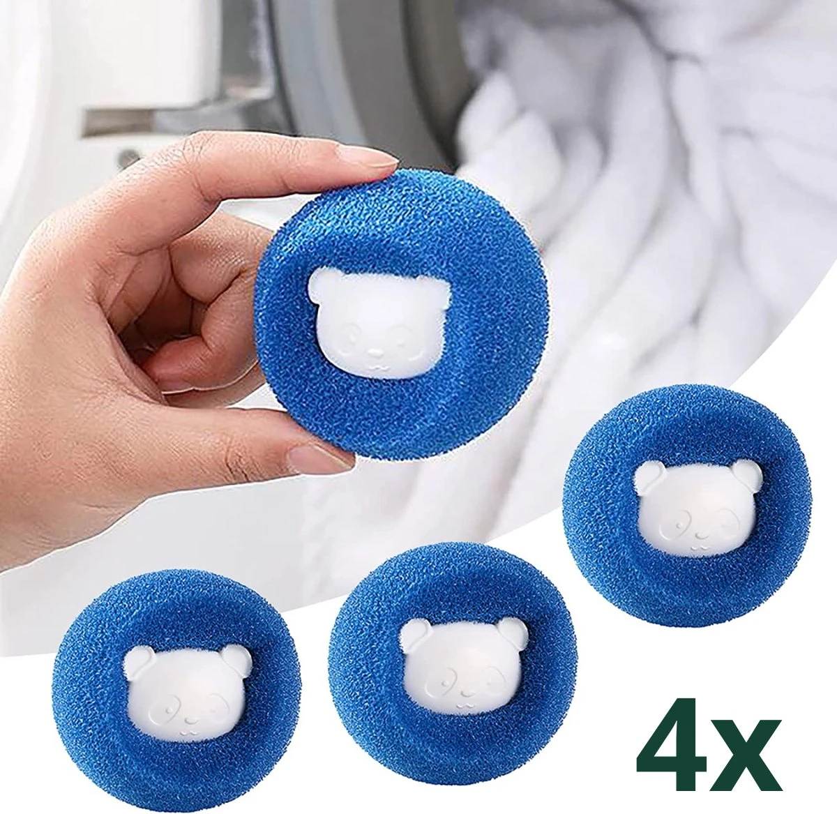 De Blaffende Kat Wasdrogerbollen - Droger Ballen - Huisdier Haarverwijderaar - 4 Wasbollen Voor Wasmachine En Droger 1 De Blaffende Kat Wasdrogerbollen - Droger Ballen - Huisdier Haarverwijderaar - 4 Wasbollen Voor Wasmachine En Droger