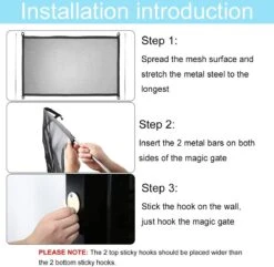 Merkloos ACE Pets – Oprolbaar Hondenrek Voor Binnen - Traphekje Hond Zonder Boren - Veiligheidshek Deurhekje - 180 X 72 Cm - Zwart -Hondenbenodigdheden 1200x1172 9