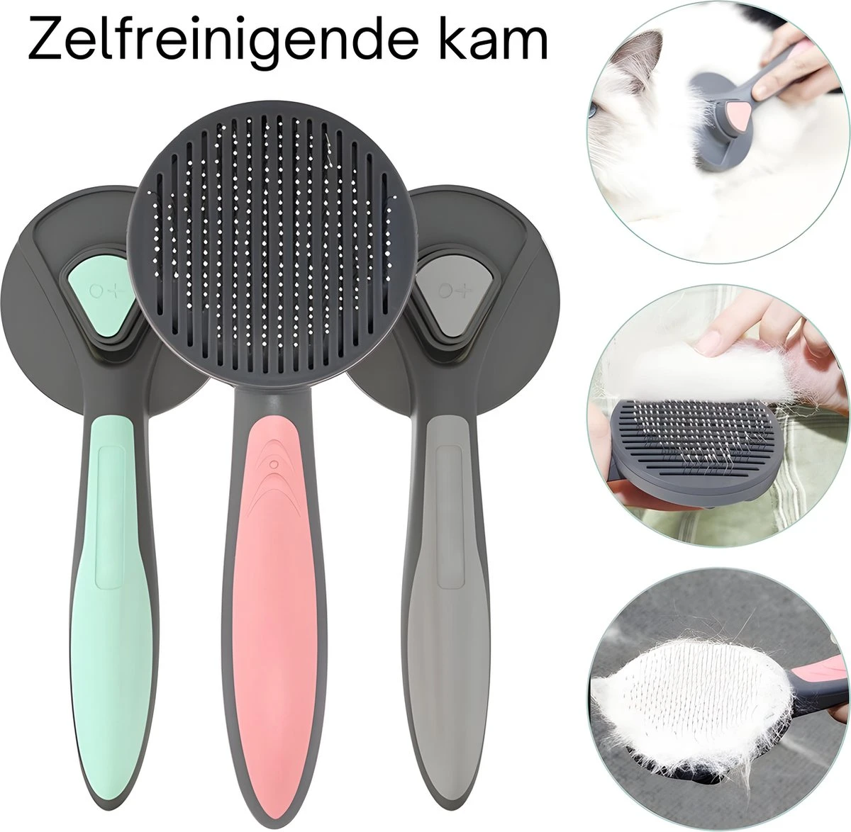Pakeway T9 - Kattenborstel - Zelfreinigende Kattenkam - Roze - Massageborstel - 19,3 Cm 2 Pakeway T9 - Kattenborstel - Zelfreinigende Kattenkam - Roze - Massageborstel - 19,3 Cm - Afbeelding 2