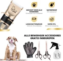 BeautyFit - 16-delig Hondentondeuse Set - Professionele Honden Trimset - Dieren Tondeuse Voor Dikke Vacht - Meest Complete Set - Inclusief 4 Opzetkammen - Hondenschaar - Mist Verstuiver - Handschoen Borstel - Nagelknipper -Hondenbenodigdheden 1200x1175 1