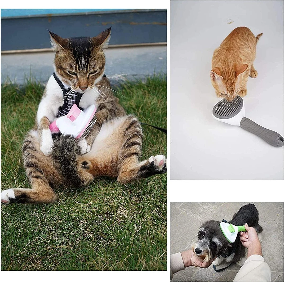 Igoods Kattenborstel - Kattenhaar Verwijderaar - Ontpluizer - Grijs 6 Igoods Kattenborstel - Kattenhaar Verwijderaar - Ontpluizer - Grijs - Afbeelding 6