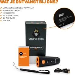 Vulpes Pets® Ultrasone Anti Blaf Apparaat – 3-in-1 Anti Blaf Apparaat Pro - Diervriendelijk & Zonder Schok - Alternatief Anti Blafband - Voor Kleine & Grote Honden - Audio - Flashlight - USB-Oplaadbaar -Hondenbenodigdheden 1200x1195 10