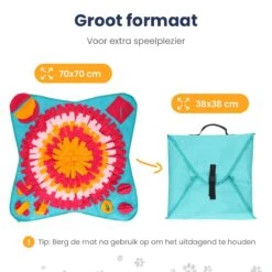 Snuffelmat 70x70cm Inclusief Rubberen Massage Bal & E-book - Speelmat Hond - Denkspel Hond - Puppy Speelgoed - Anti Schrok Mat - Honden Snoepjes - Cadeau Tip -Hondenbenodigdheden 1200x1200 1110