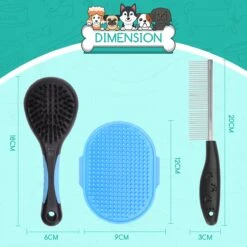 Nobleza 3 Delige Hondenborstel Set – Hondenkam - Kattenkam - Borstels – Dierverzorging - Dierenverzorging - Blauw -Hondenbenodigdheden 1200x1200 132