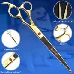 Scharenset Hond - 8-Delige Scharenset - Hondenschaar - Trimset - Trimschaar Voor Honden - Huisdier Knipset - Effileerschaar Hond - Goud -Hondenbenodigdheden 1200x1200 266