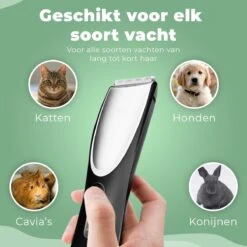 Essential Goods Professionele Hondentondeuse – Hondentrimmer - Draadloos – Opzet Kammen – Dik/Dunne Vacht - Honden/Katten - Zwart/Zilver -Hondenbenodigdheden 1200x1200 272