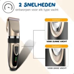 Pawwy Dieren Tondeuse Set Draadloos Voor Honden En Katten – Voor Dikke Vacht - Hondentondeuse – Hondentrimmer - Scheerapparaat - Goud -Hondenbenodigdheden 1200x1200 30