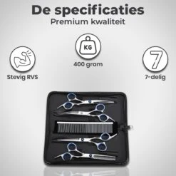 VoordeelShop 7-Delige Huisdier Knipset Met Etui - Trimmen Hond - Honden Schaar - Effileerschaar Hond - Huisdier Trimmer - Huisdier Knippen - Knipschaar Haar - Haar Schaar - Kapper - Kapperset - Scharenset -Hondenbenodigdheden 1200x1200 319