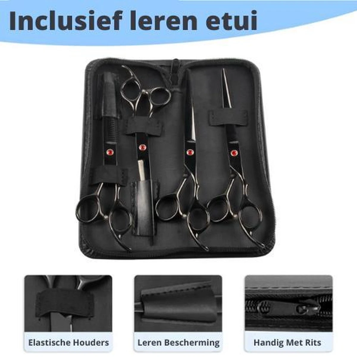 Petsify - Professionele 8-delige Huisdier Knipset - Effileerschaar Hond - Kam Hond - Schaar Hond - Katten Kam - Hondenschaar - Trimschaar Voor Honden - Kapperset - Zwart 5 Petsify - Professionele 8-delige Huisdier Knipset - Effileerschaar Hond - Kam Hond - Schaar Hond - Katten Kam - Hondenschaar - Trimschaar Voor Honden - Kapperset - Zwart - Afbeelding 5