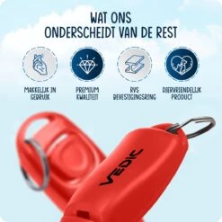 VEDIC® - Luxe Clicker Met Fluit - Clickertraining - Rood - Bevestigingsring - Fluit - Hondentraining -Hondenbenodigdheden 1200x1200 471