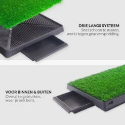 Merkloos Hondentoilet Kunstgras Met Bak - Indoor Dierentoilet - Uitneembare Opvangbak - Puppy Training Pets - Outdoor/Balkon/Tuin/Indoor Toilet - 50x64 Cm -Hondenbenodigdheden 1200x1200 537