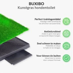 Merkloos Hondentoilet Kunstgras Met Bak - Indoor Dierentoilet - Uitneembare Opvangbak - Puppy Training Pets - Outdoor/Balkon/Tuin/Indoor Toilet - 50x64 Cm -Hondenbenodigdheden 1200x1200 538
