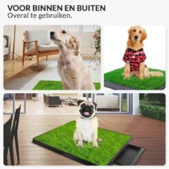 Merkloos Hondentoilet Kunstgras Met Bak - Indoor Dierentoilet - Uitneembare Opvangbak - Puppy Training Pets - Outdoor/Balkon/Tuin/Indoor Toilet - 50x64 Cm -Hondenbenodigdheden 1200x1200 541