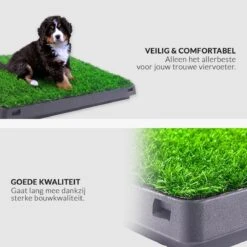 Merkloos Hondentoilet Kunstgras Met Bak - Indoor Dierentoilet - Uitneembare Opvangbak - Puppy Training Pets - Outdoor/Balkon/Tuin/Indoor Toilet - 50x64 Cm -Hondenbenodigdheden 1200x1200 542