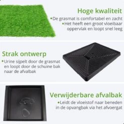 AWEMOZ Hondentoilet Kunstgras - Met 2 Matten En Opvangbak - 64x52x7,5cm - Puppy Pads - Zindelijkheidstraining Hond - Training Pads - Indoor / Outdoor Honden Toilet -Hondenbenodigdheden 1200x1200 553