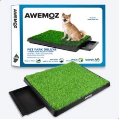AWEMOZ Hondentoilet Kunstgras - Met 2 Matten En Opvangbak - 64x52x7,5cm - Puppy Pads - Zindelijkheidstraining Hond - Training Pads - Indoor / Outdoor Honden Toilet -Hondenbenodigdheden 1200x1200 558